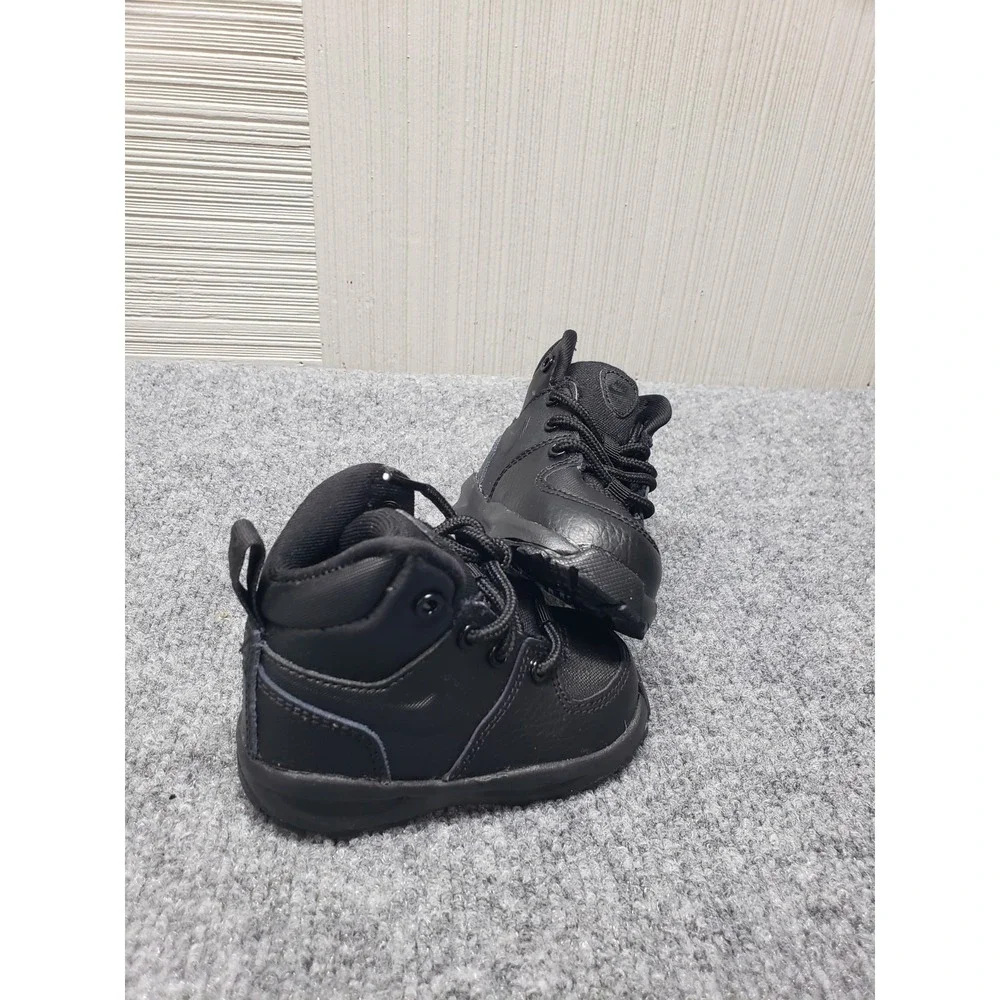 Nike Manoa LTR Toddler Sneaker Shoe 4C Black Leather Boots High Top Lace Up Wear